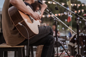 music band performing on stage